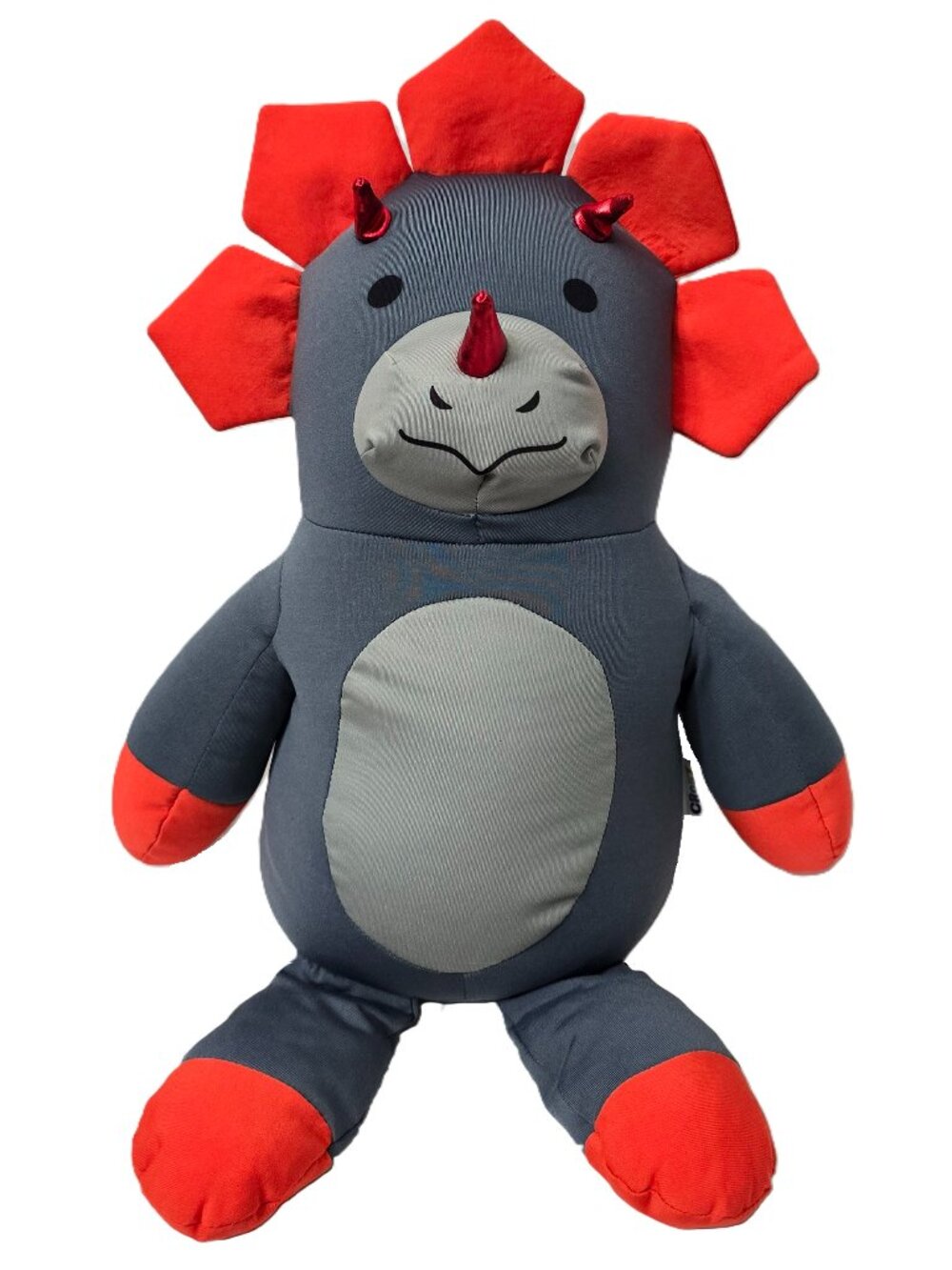 CRCKT Microbead Dinosaur Plush Toy Triceratops Micro Bead Pillow Pocket Gray